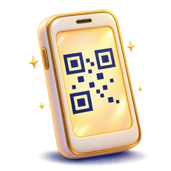 QR 코드가 표시된 스마트폰